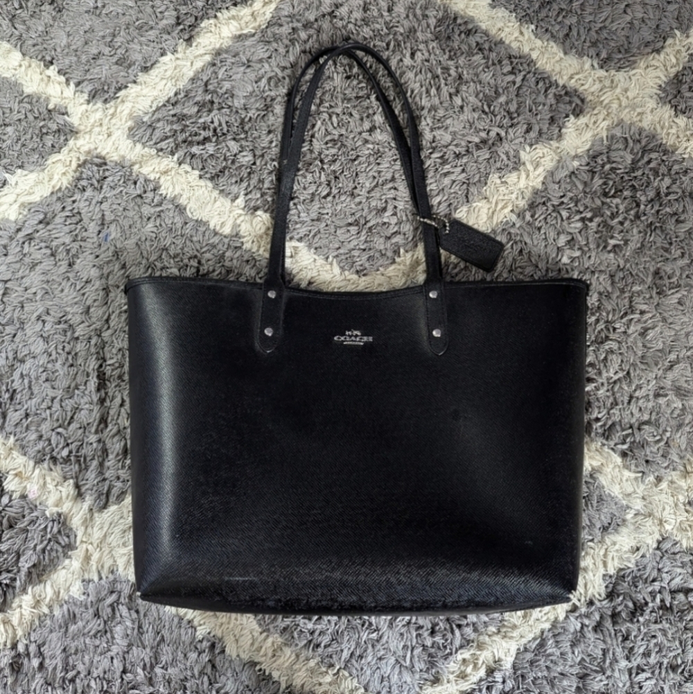 Coach Black Floral Tote with Multicolor Bloom Print - Picture 3 of 13